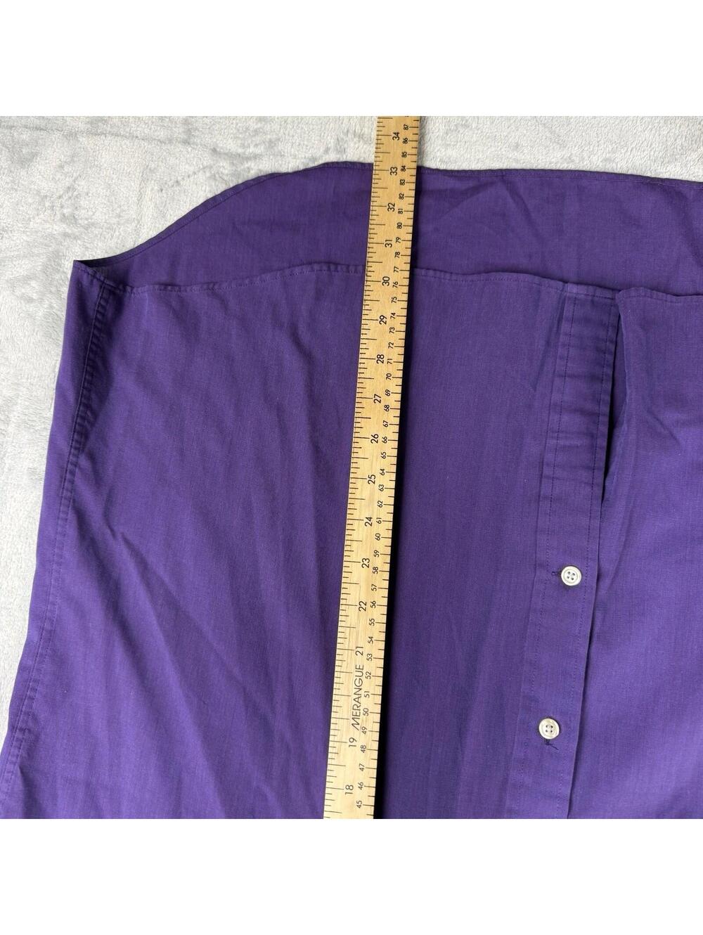 Vintage Christian Dior Dress Shirt Mens 17 34 35 Purple Button Up Preppy Luxury - Picture 5 of 10